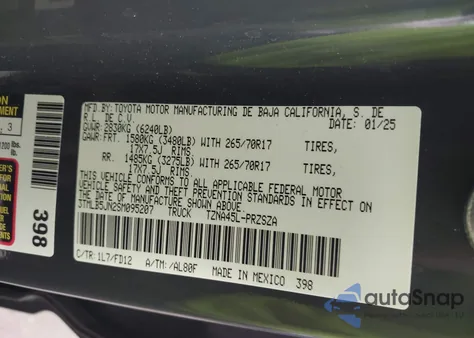 2025 Toyota Tacoma Trd Off Road z USA, uszkodzony, nr VIN 3TMLB5JN2SM095207